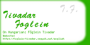 tivadar foglein business card